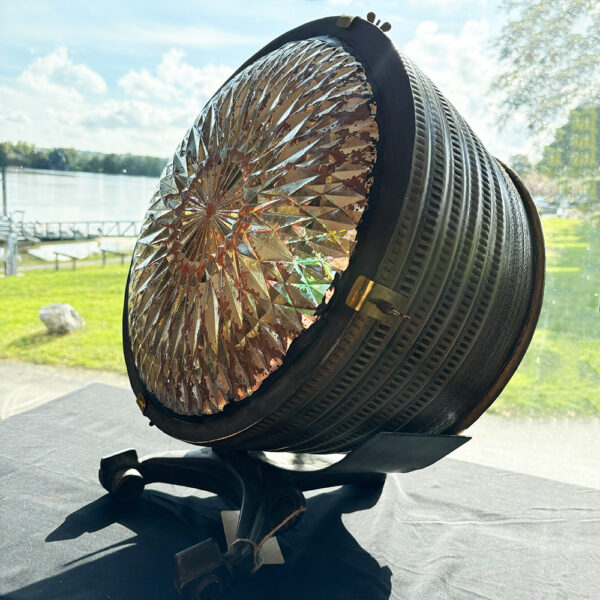PHARE - Tambour - Lampe verre et métal de récup